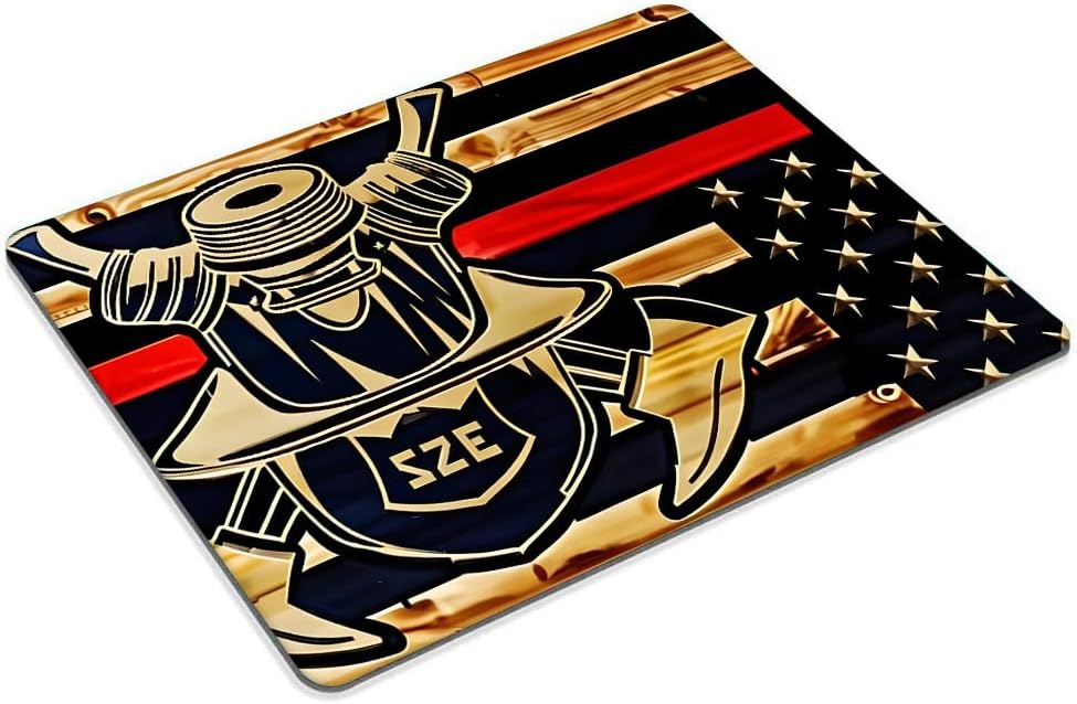 Firefighter American Flag 001 Mouse pad Customized Mousepad Non-Slip Rubber Base Mouse Pads for Computers Laptop Office Desk Accessories Mouse pad