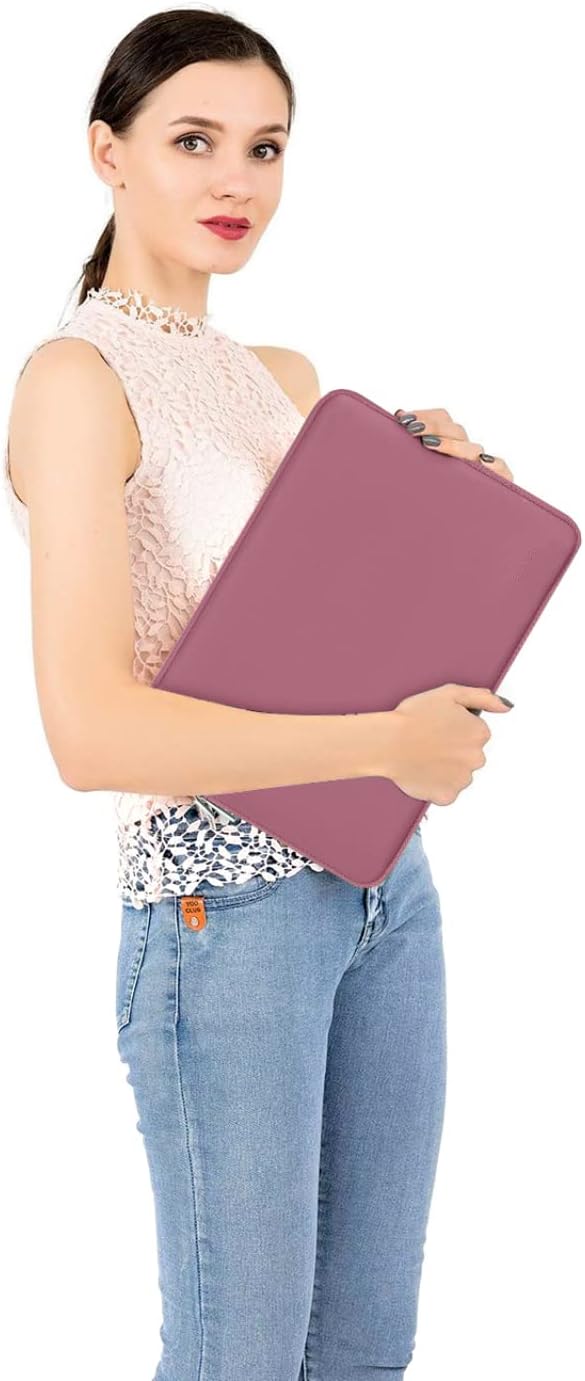 MOSISO Laptop Case 13.3 inch, 13-13.3 inch Laptop Sleeve Bag Compatible with MacBook Air/Pro 13 / Pro 14, HP Dell ASUS Lenovo Notebook, Neoprene Computer Sleeve Bag with Small Case, Dusty Rose