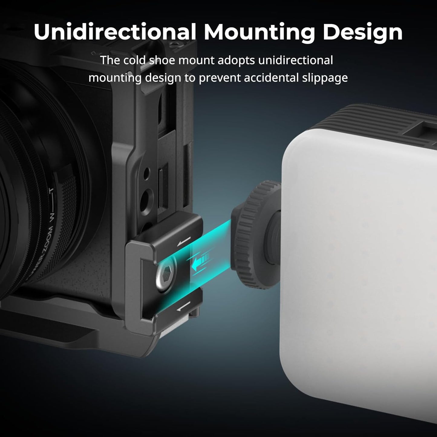 SmallRig Anti-Twist Cold Shoe Mount Adapter (4pcs) with 1/4"-20 Screws, for Flash LED Light Monitor Microphone, with Anti Twist Pins, Compatible with SmallRig Cage - 5033