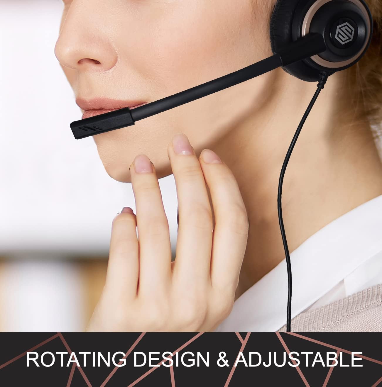 Bulk Headsets With Microphone (10 Pack) - Noise Canceling Computer Headset For Office, Meetings, Chat- Comfortable Over-Ear PC Headphones With Rotating Mic- 3.5 Jack For Universal Connectivity