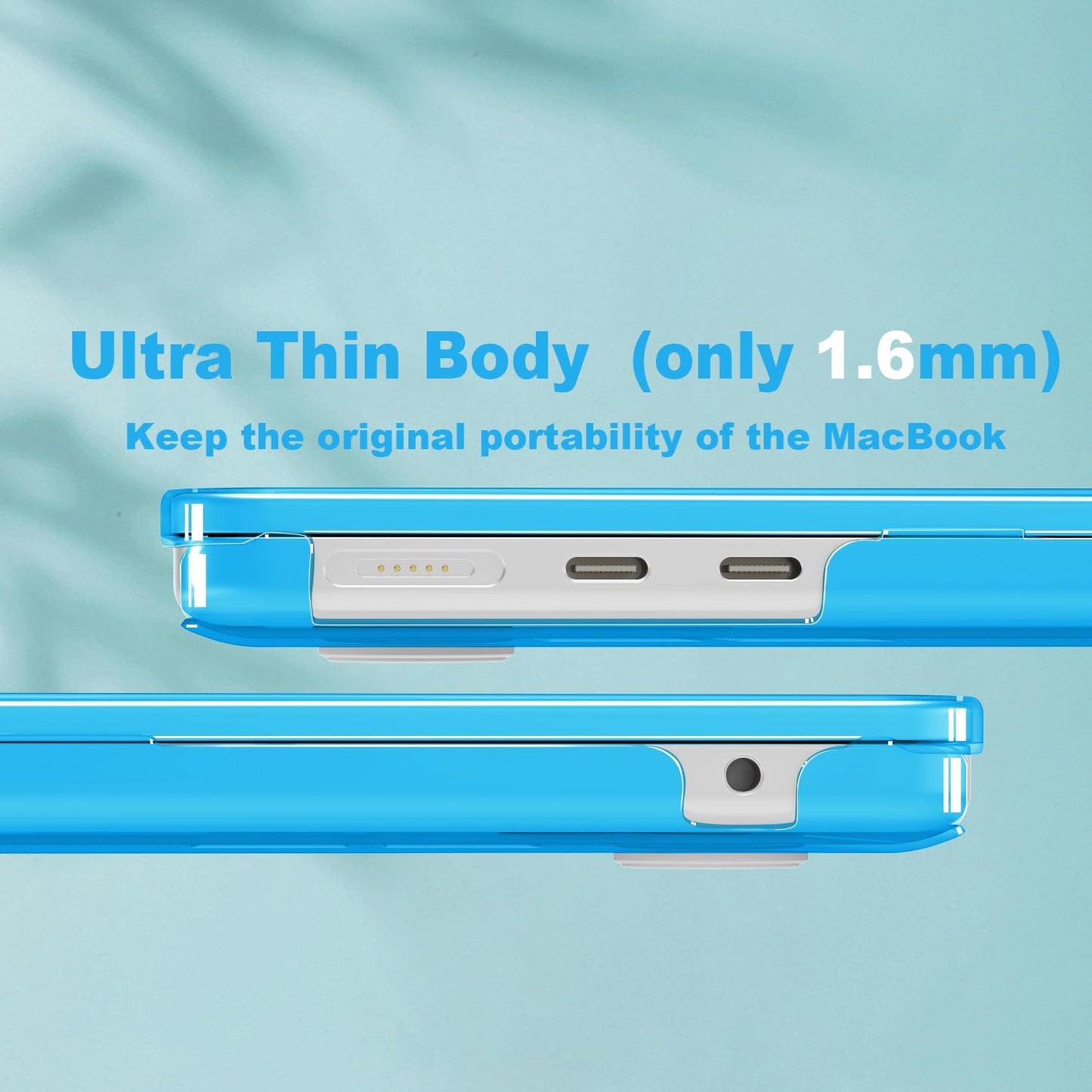 CISSOOK Compatible with MacBook Air 13.6 inch Case 2022 2024 2025 Release Model A268 A3113 A3240 with Touch ID, Laptop Hard Shell Case with Keyboard Cover for Mac Air 13.6 M2 M3 M4, Sky Blue