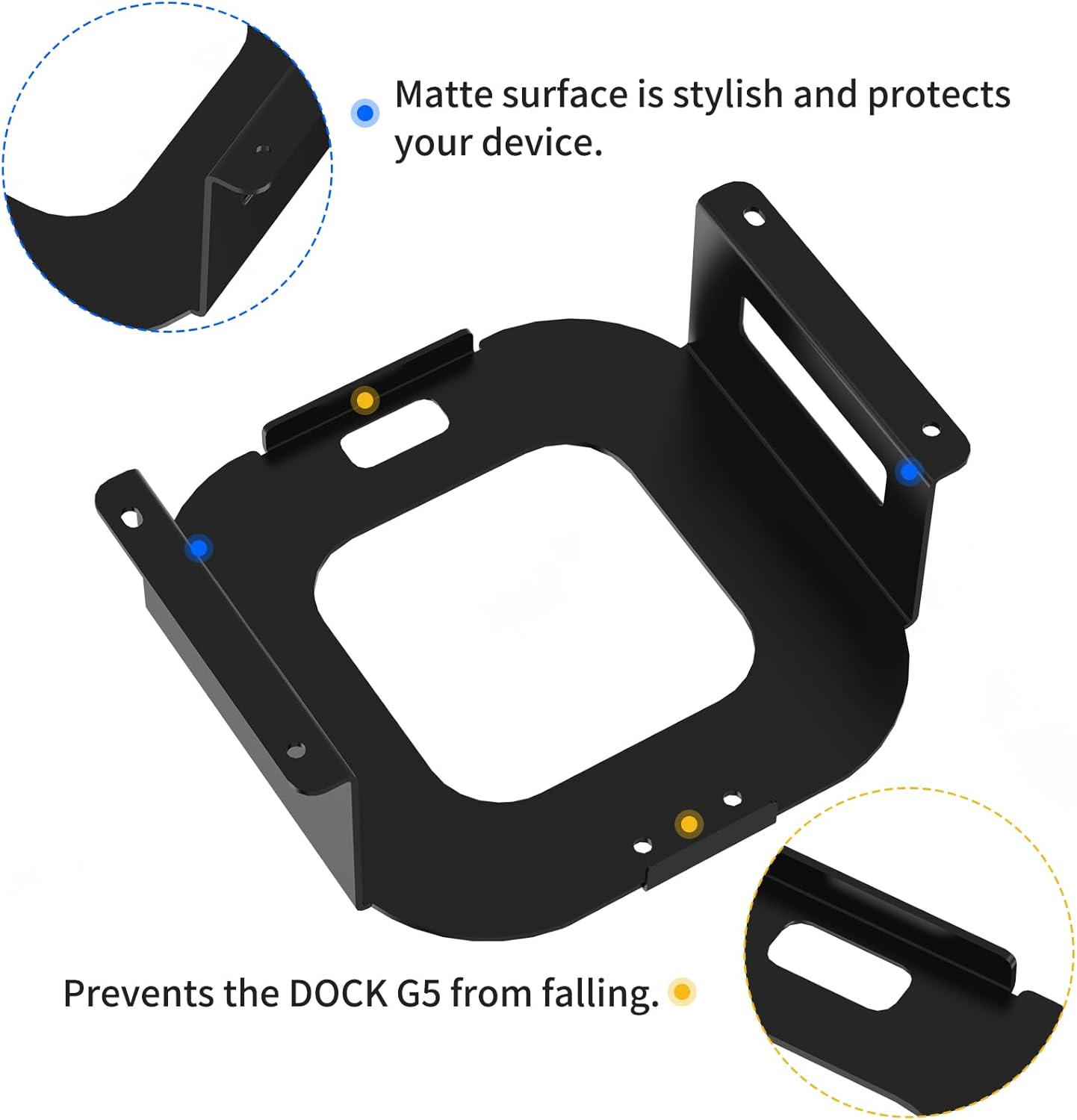 Under Desk Mount Holder for HP USB-C Dock G5,Under-Desk Iron Storage Rack Specifically Designed for HP USB-C Thunderbolt Dock G5,Easy Install with All Hardware Included(Black Holder Only)