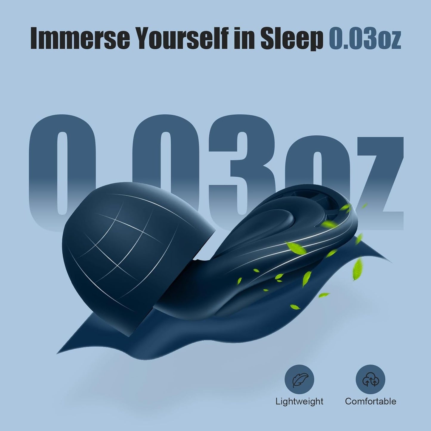 Ear Plugs for Sleeping Noise Reduction, Beinkap Reusable Earplugs Hearing Protection for Focus, Study, Work – 6 Pair Eartips in S/M/L – Flexible Silicone Soft – 35dB Noise Cancelling - Blue