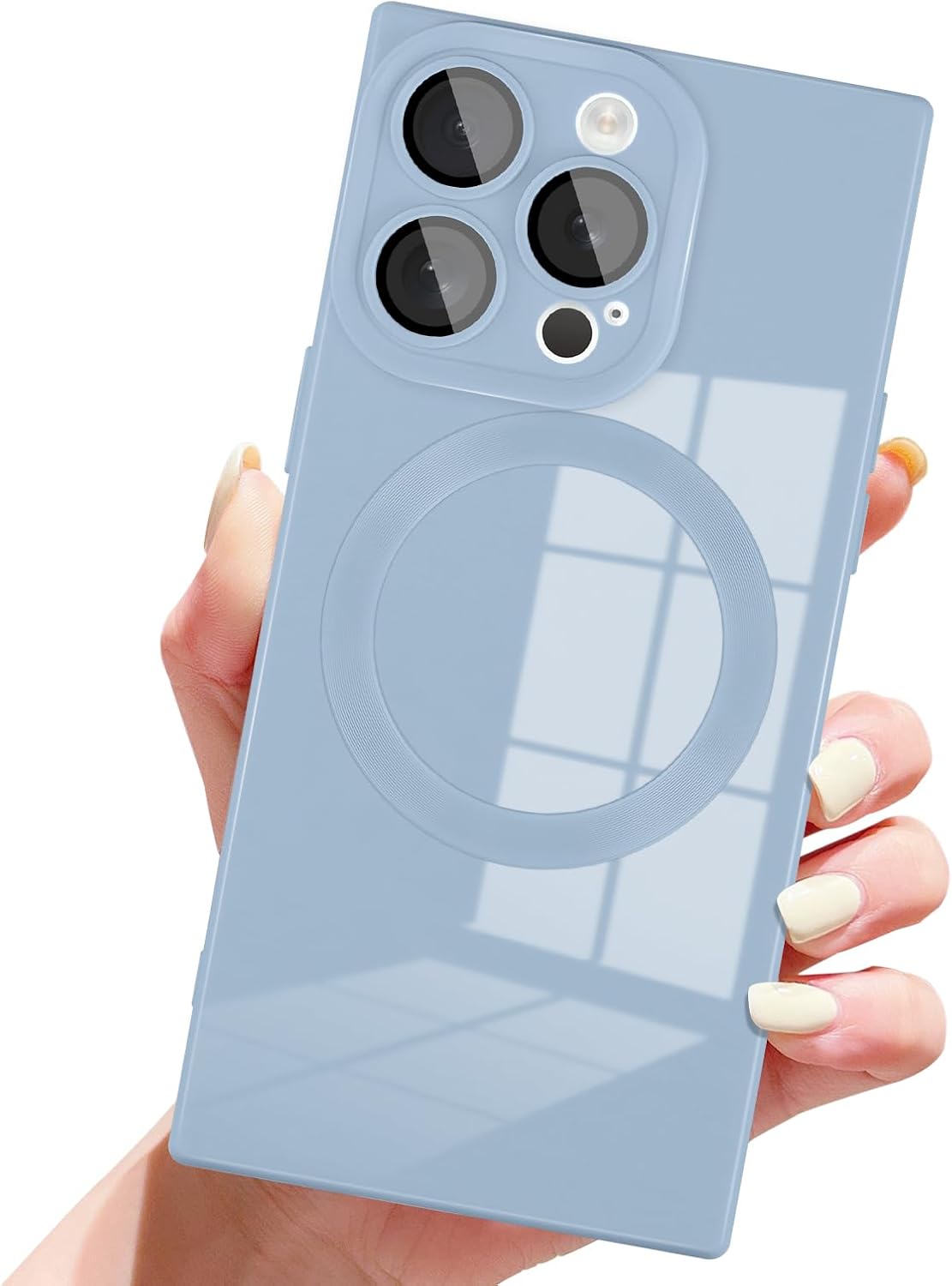 Designed for iPhone 15 Pro Case Compatible with Magsafe Cover Camera Lens Protector Military Grade Protection Shockproof Soft TPU Slim Magnetic Phone Case for iPhone 15 Pro Blue