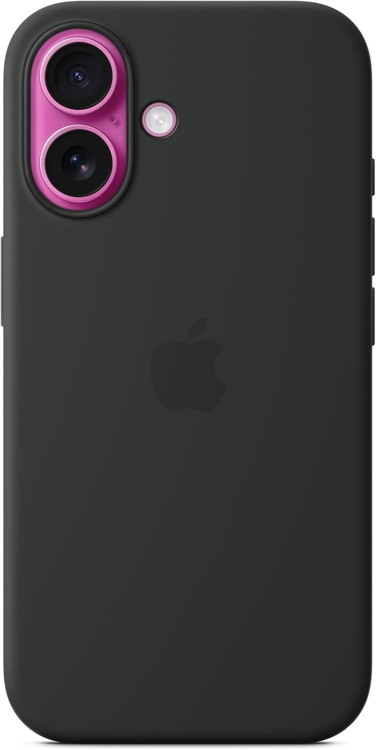 Apple iPhone 16 Silicone Case with MagSafe and Camera Control: Lightweight Phone Case, Wireless Charging Compatible, Smooth Matte Finish; Black