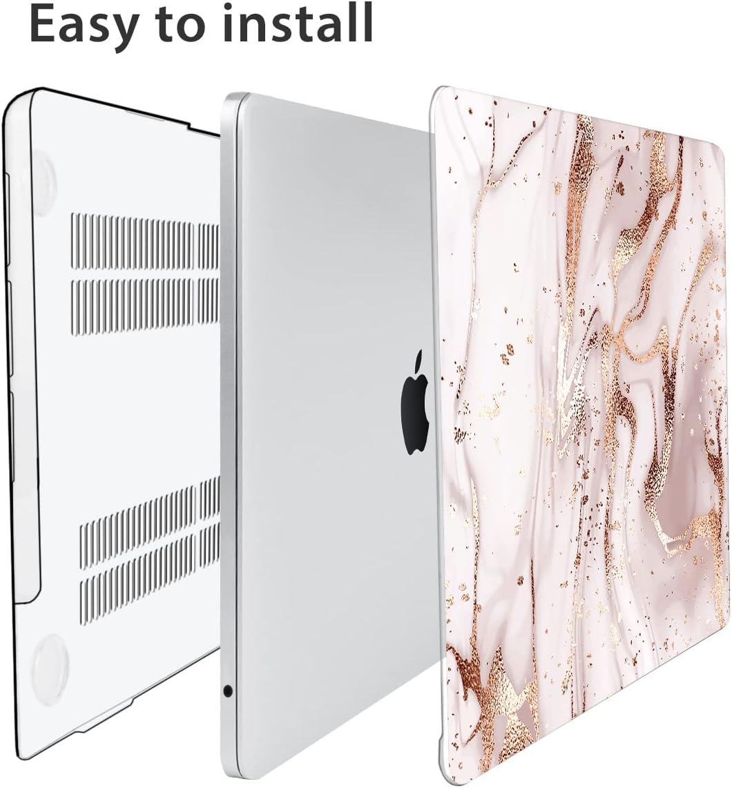 Compatible with MacBook Air 13 inch Case 2025 2024-2022 M4 A3240 M3 A3113 M2 A2681, Plastic Hard Shell&Keyboard Cover&Screen Film&Webcam Cover for MacBook Air 13.6 inch Case, Abstract Marble