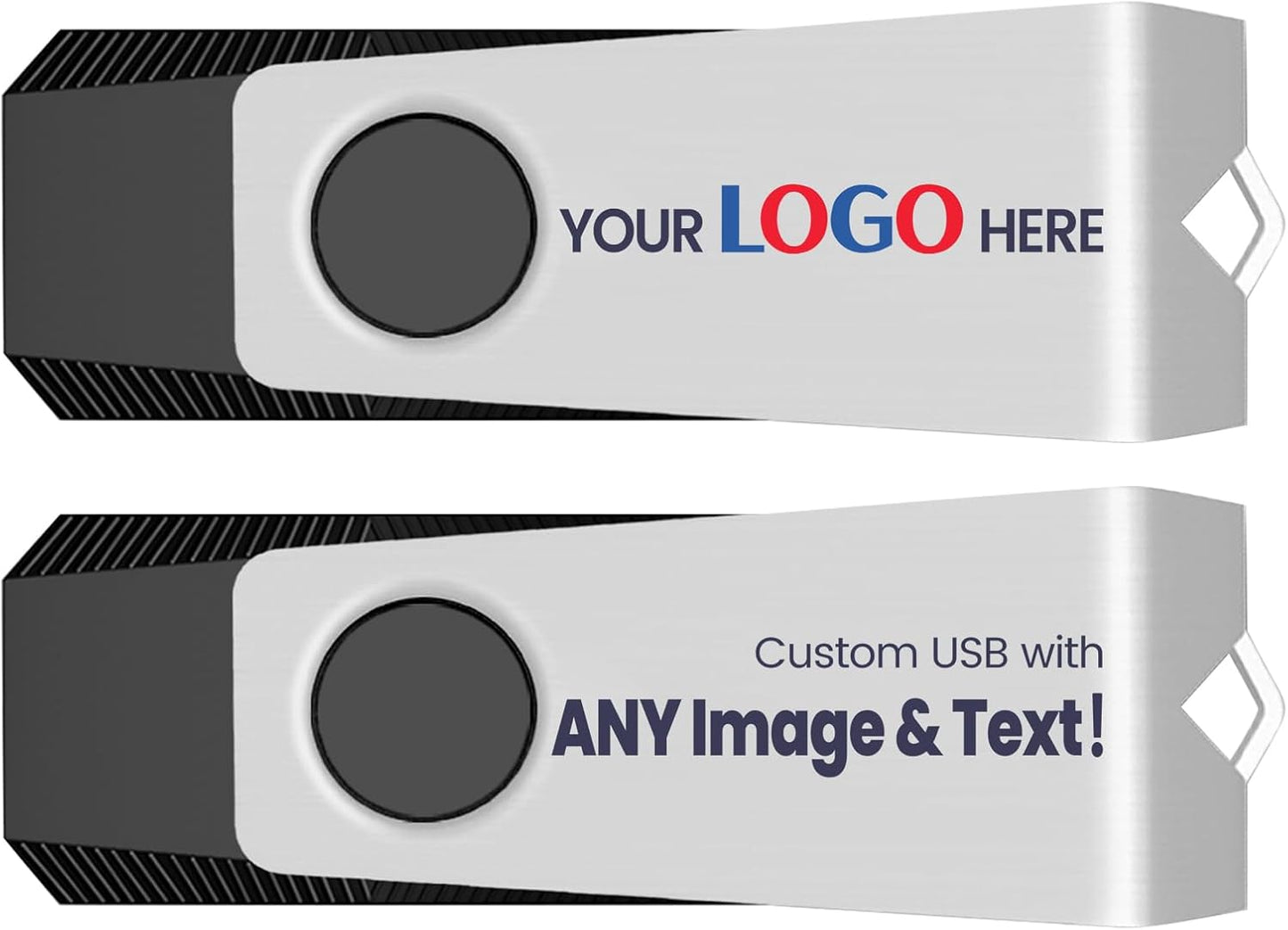 Customizable Flash Drives 1GB, Wooolken Personalized USB 2.0 Drive 10/20/50/100 Pack, Custom Thumb Drive Engraved Logo USB Drive (Mixcolors)