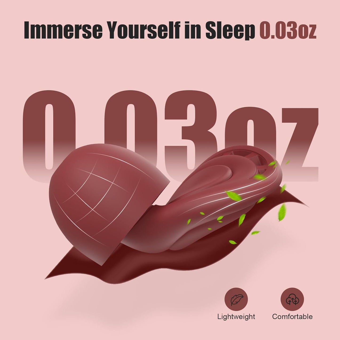 Ear Plugs for Sleeping Noise Reduction, Beinkap Reusable Earplugs Hearing Protection for Focus, Study, Work – 6 Pair Eartips in S/M/L – Flexible Silicone Soft – 35dB Noise Cancelling - Red