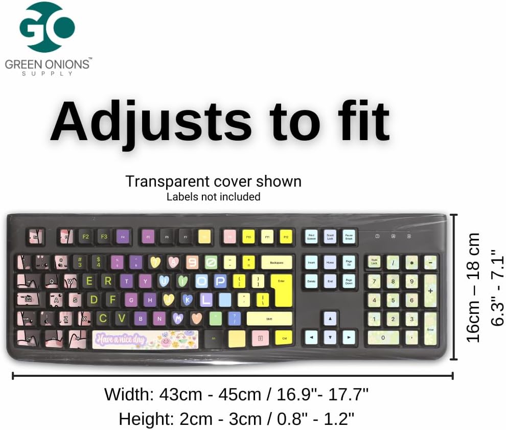 Green Onions Supply[3 Pack] Universal Fully Covered Flat Style 0.025mm Wipeable Superb Tactile Feeling Waterproof Anti-Dust Keyboard Cap Cover for Desktop Keyboard with Numeric Hospital/Dentist Use