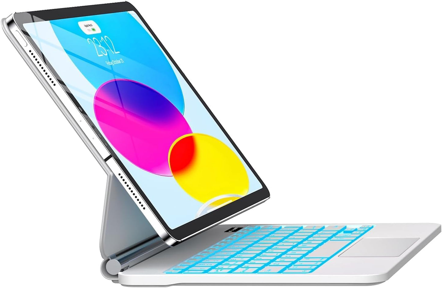 for iPad 11th (A16) & 10th Generation Case with Keyboard – Magic-Style Magnetic – Floating Cantilever Stand - Multi-Touch Trackpad Keyboard Case for iPad 11 inch 2025&10th Gen 10.9 inch (White)