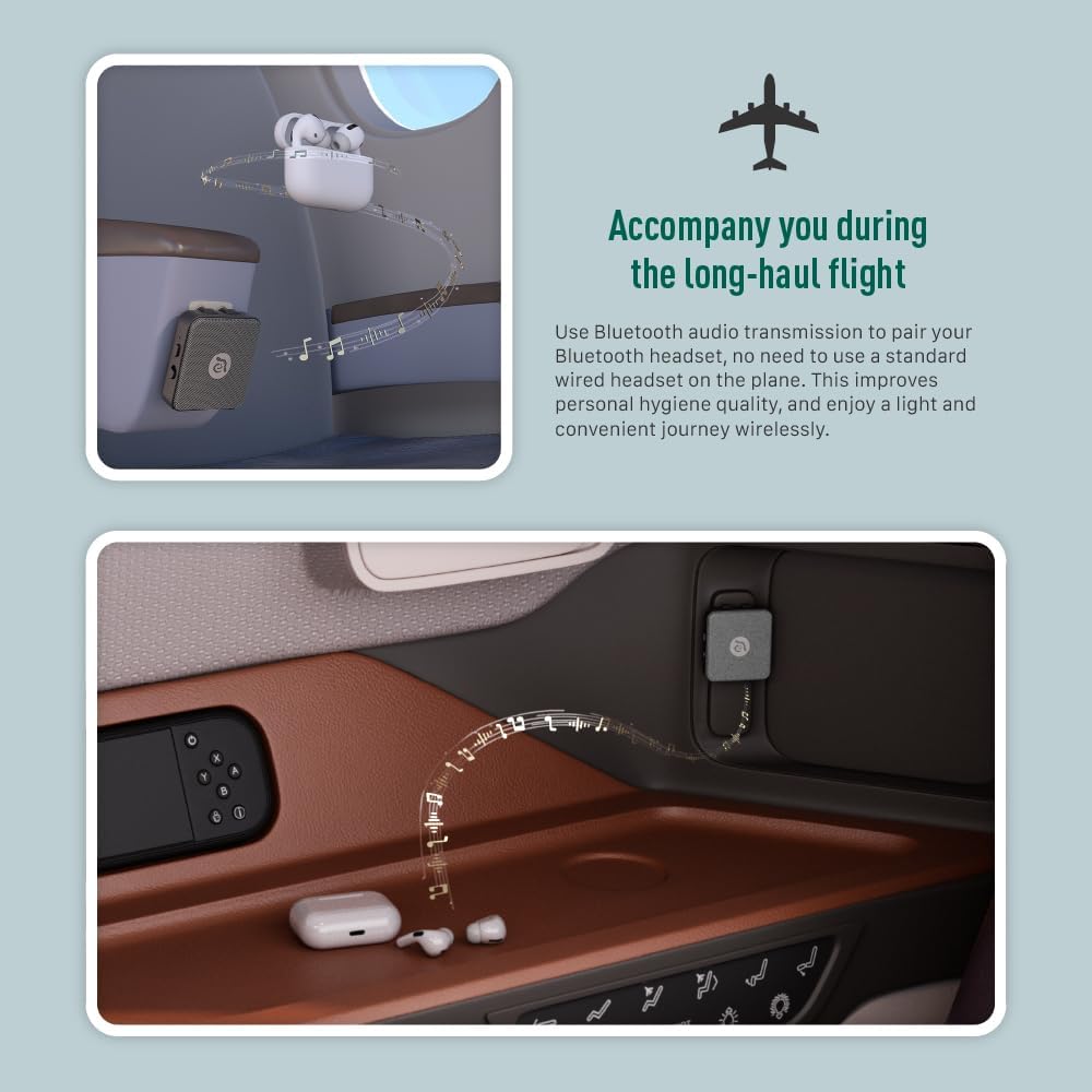 ADAM elements EVE II Bluetooth Transmitter + Receiver - Wireless Audio Adapter w/Foldable Dual 3.5 mm AUX Plug for Nintendo Switch, TV, Home/Car Stereo, Airline in-Flight Systems