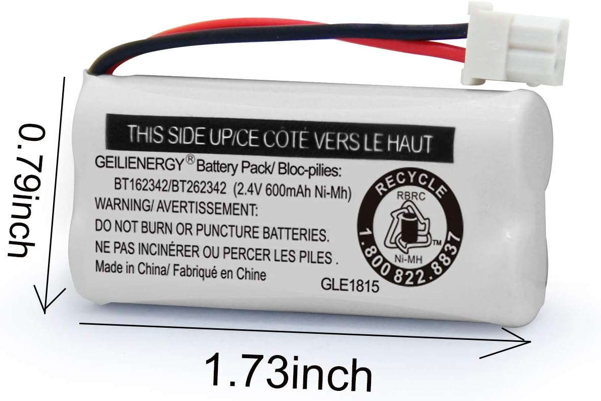 GEILIENERGY BT183342 BT283342 BT166342 BT266342 BT162342 BT262342 Battery Compatible with CS6114 CS6419 CS6719 CS6919 EL52300 CL80111 Cordless Handset Phone (Pack of 4)