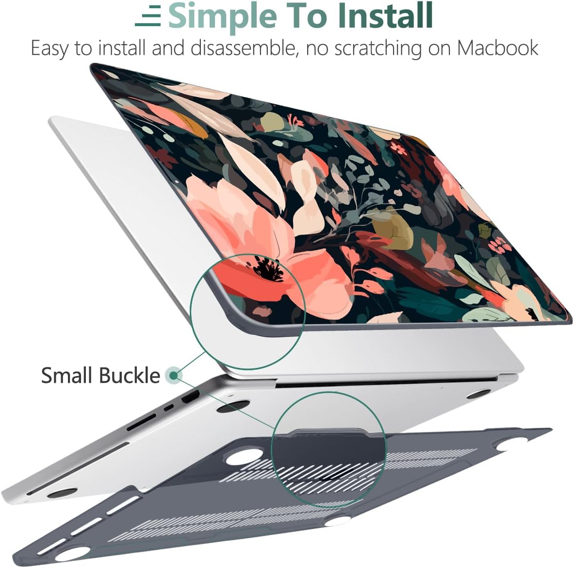 DONGKE for M4 MacBook Pro 16 Inch Case 2024 2023 2021 A3403 A3186 M3 A2991 M2 A2780 M1 A2485 Pro/Max Chip, Plastic Hard Shell Case & Keyboard Cover for Mac Pro 16 with Touch ID, Painted Florals