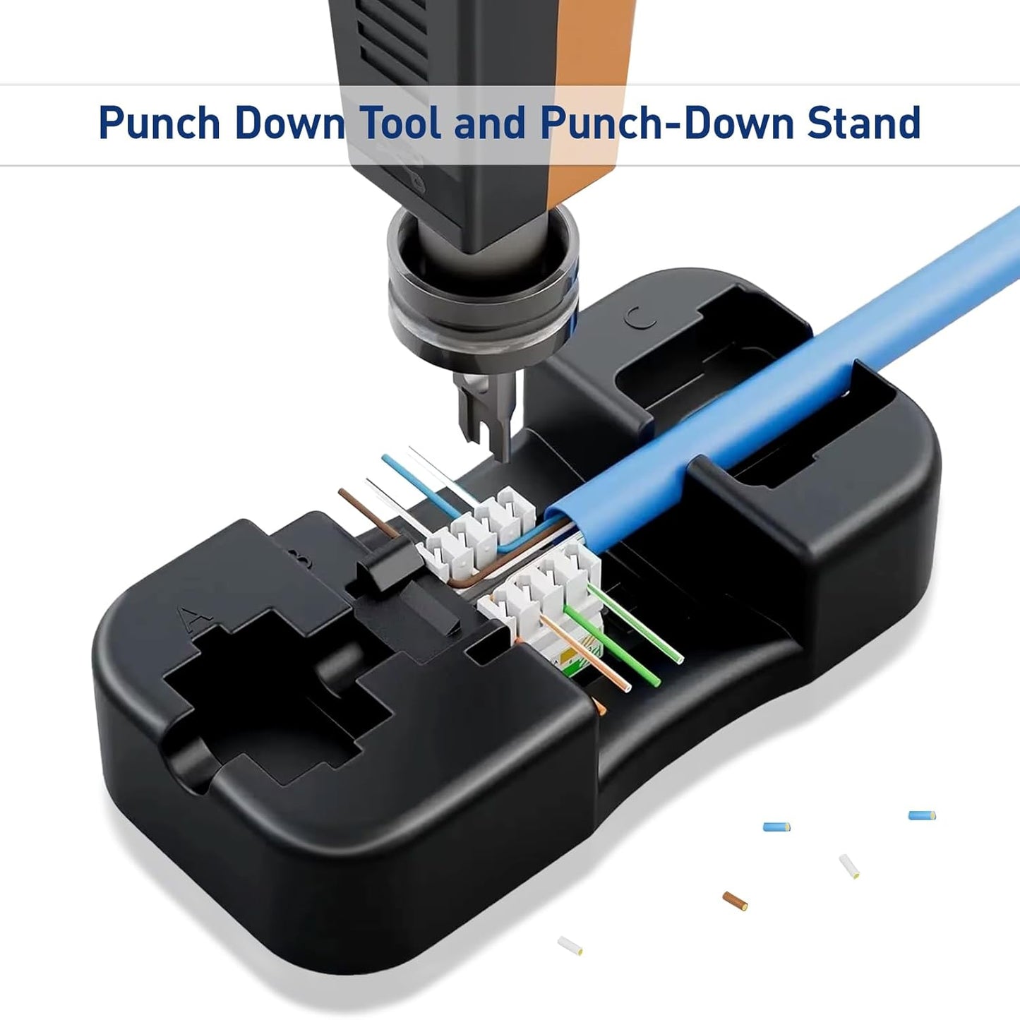 25-Pack 10Gbps Cat6 Keystone Jacks, RJ45 Keystone Jack, Ethernet Keystone Jack in White with Punch Down Tool and Punch Down Stand Tool