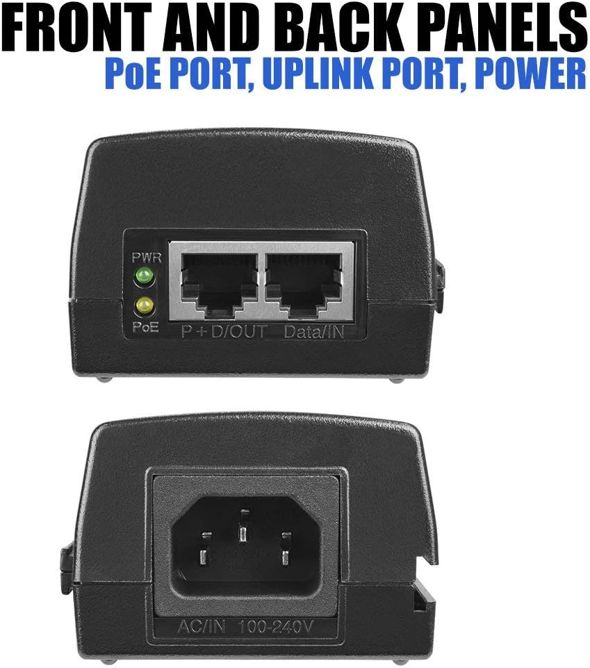 BV-Tech Gigabit Power Over Ethernet PoE+ Injector | 30W | Plug & Play | up to 325 Feet