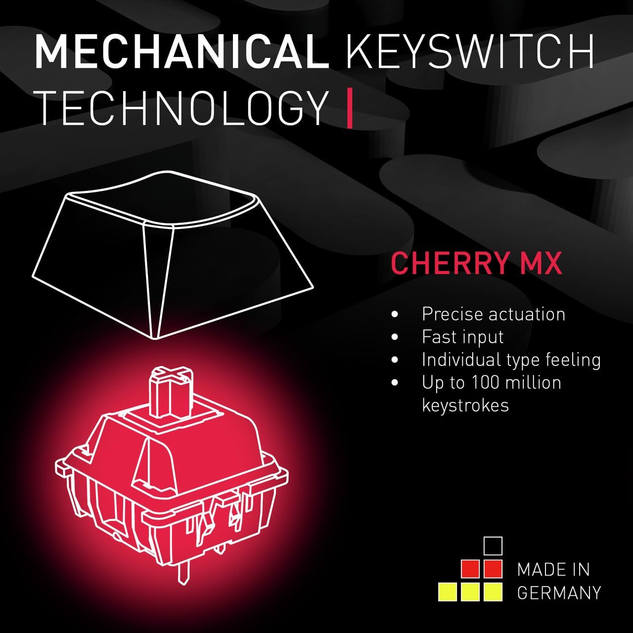 CHERRY MX Board 3.0 S Wired Mechanical Keyboard Aluminum Housing MX Red Silent Switches for Gaming and Office