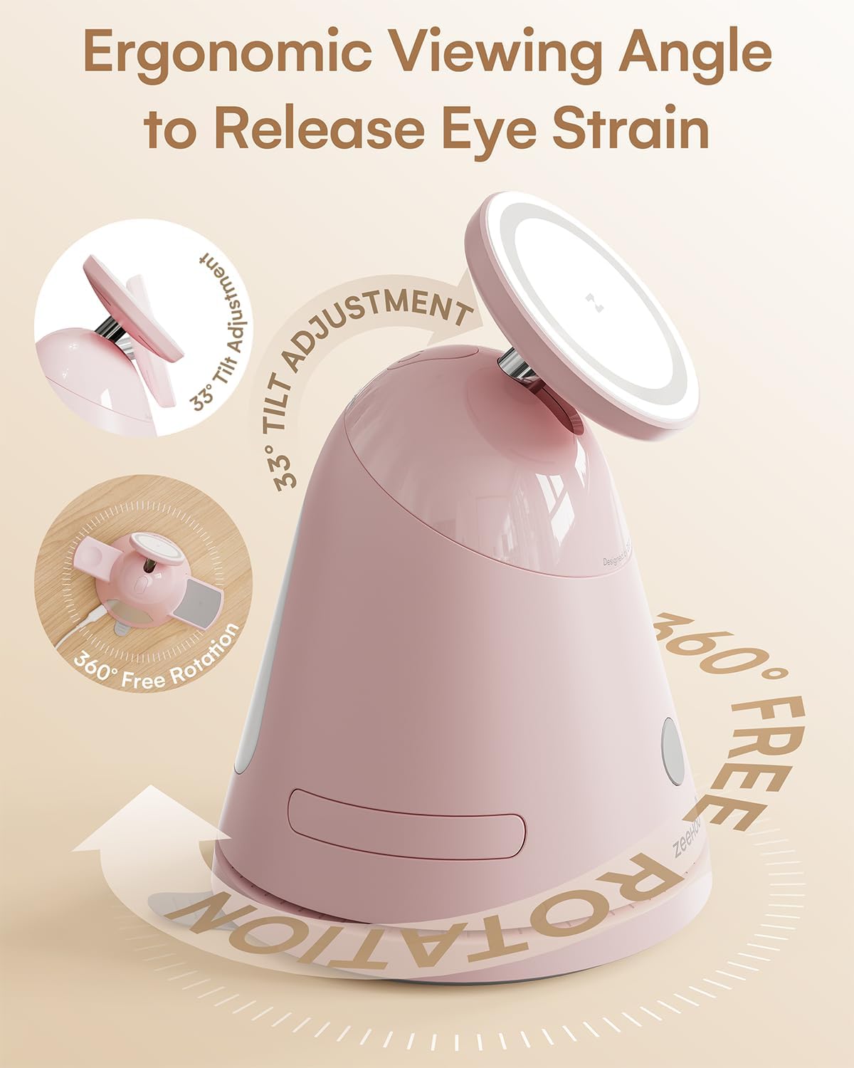 ZEEHOO 4 in 1 Wireless Charging Station for Apple,Mag-Safe Charger &Dimmable Light,Qi2 15W Rotating Fast Wireless Charger for iPhone 16,15,14,13,12&Pixel10&AirPods& iWatch&Samsung Watch(30W Adapter)