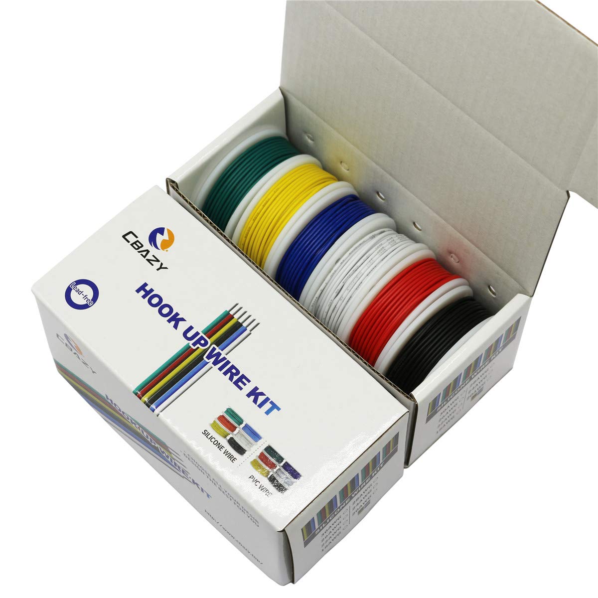 Hook up Wire Kit (Stranded Wire Kit) 26 Gauge 6 Colors 32.8 feet Each Electrical Wire 26 AWG PVC Wire