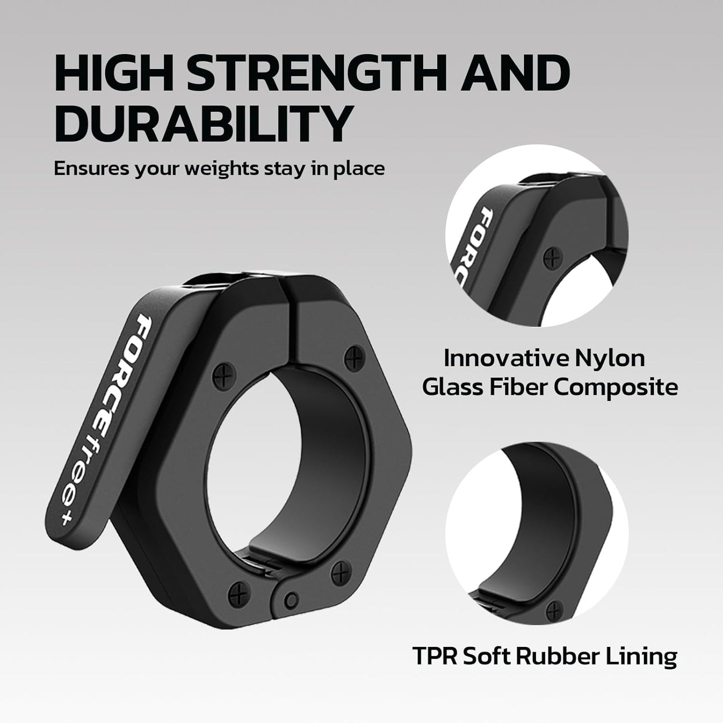 Barbell Clips (Pair), Barbell Clamps, Quick Release Olympic Barbell Clamps with Anti Slip TPR Grip, Barbell Collars for Secure Weightlifting & Powerlifting