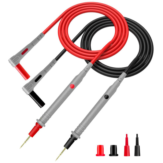 KAIWEETS Silicone Multimeter Test Leads with Gold-Plated Probes, 48 inch Long, CAT III 1000V CAT IV 600V 20A, Compatible with Volt Clamp Meter Electrical Testing Tools