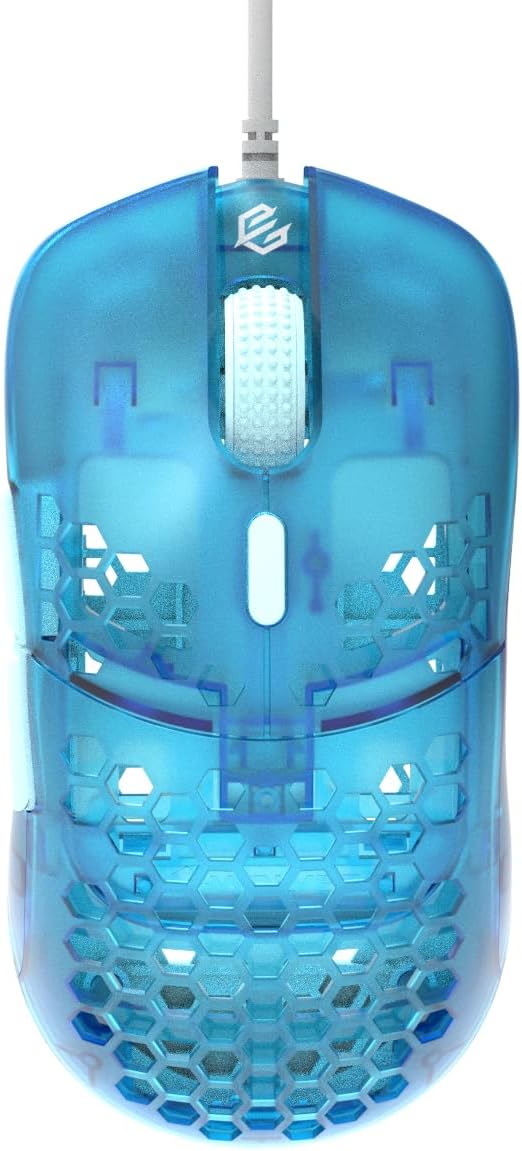 Gwolves Hati HTM Lightweight Honeycomb Wired Gaming Mouse,~56g,3389 Sensor,16,000 DPI, Low Latency,Anti-Interference,6 Programmable Buttons,On-Board Memory,PC/Mac and Laptop (Cerulean, HTM - Medium)