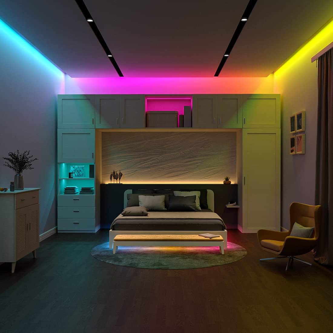 BTF-LIGHTING C03RF Tuya Controller Support PWM 5050SMD FCOB COB RGB (+ R G B) 4pin LED Strip String Support with WR01RF RC03RFB RF Remote DC5V/DC12V/DC24V Max 12A Indoor Use Only(NO Remote NO Power)