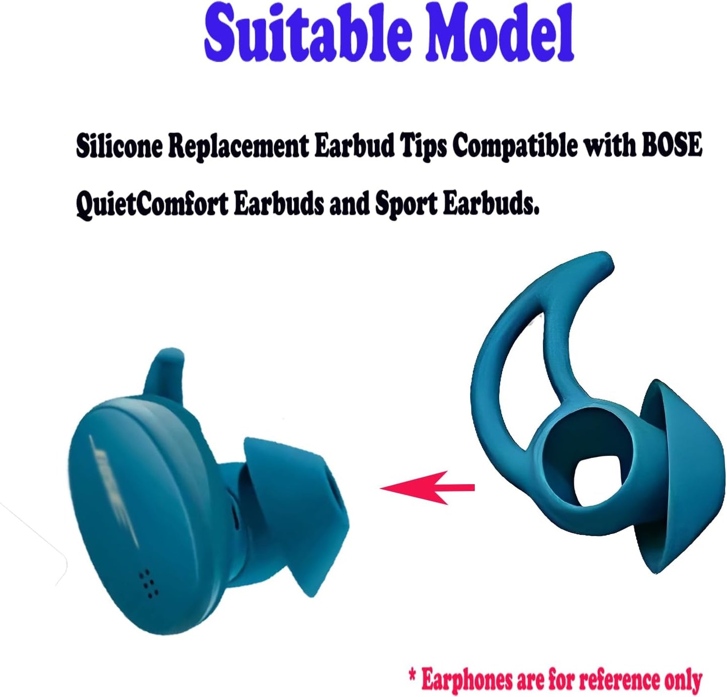 3 Pairs Large Earbud Tips Compatible with Bose QuietComfort and Sport Earbuds