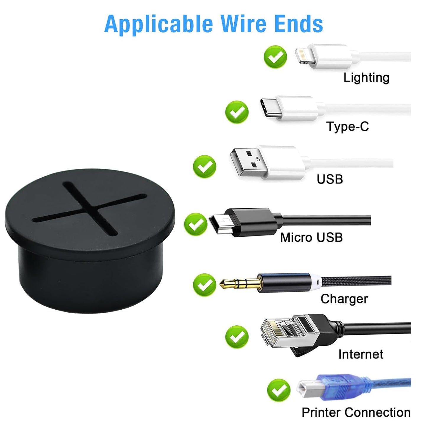 Desk Grommet, 3/4 in 20 mm Silicone Rubber Grommets, Yellow Desk Hole Cover for Cables, Flexible Wall Cord Pass Through Grommet for Office Table Computer Home Furniture Wire Organizer-8 Pcs