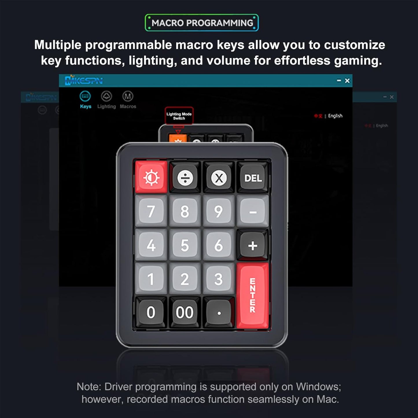 Adventurers K812 Wired Mechanical Numeric Keypad, 19-Key Hot-Swappable RGB Numpad, Macro Programmable, Detachable Type-C Cable, Game/Office Mode Switch – for PC/Laptop/Desktop (Black)