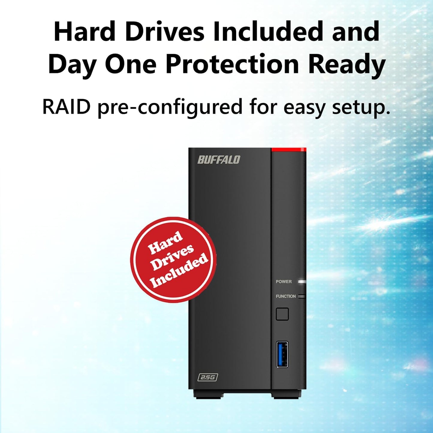BUFFALO LinkStation 710 8TB 1-Bay NAS Network Attached Storage with HDD Hard Drives Included NAS Storage That Works as Home Cloud or Network Storage Device for Home