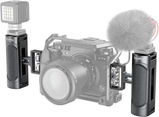 SmallRig Mini Side Handle Handgrip with Dual 1/4"-20 Screw Mount for Mirrorless Digital Camera DSLR Camera Small Camera Cage Built-in Wrench, Up and Down Adjustable, Pack of 2-4957