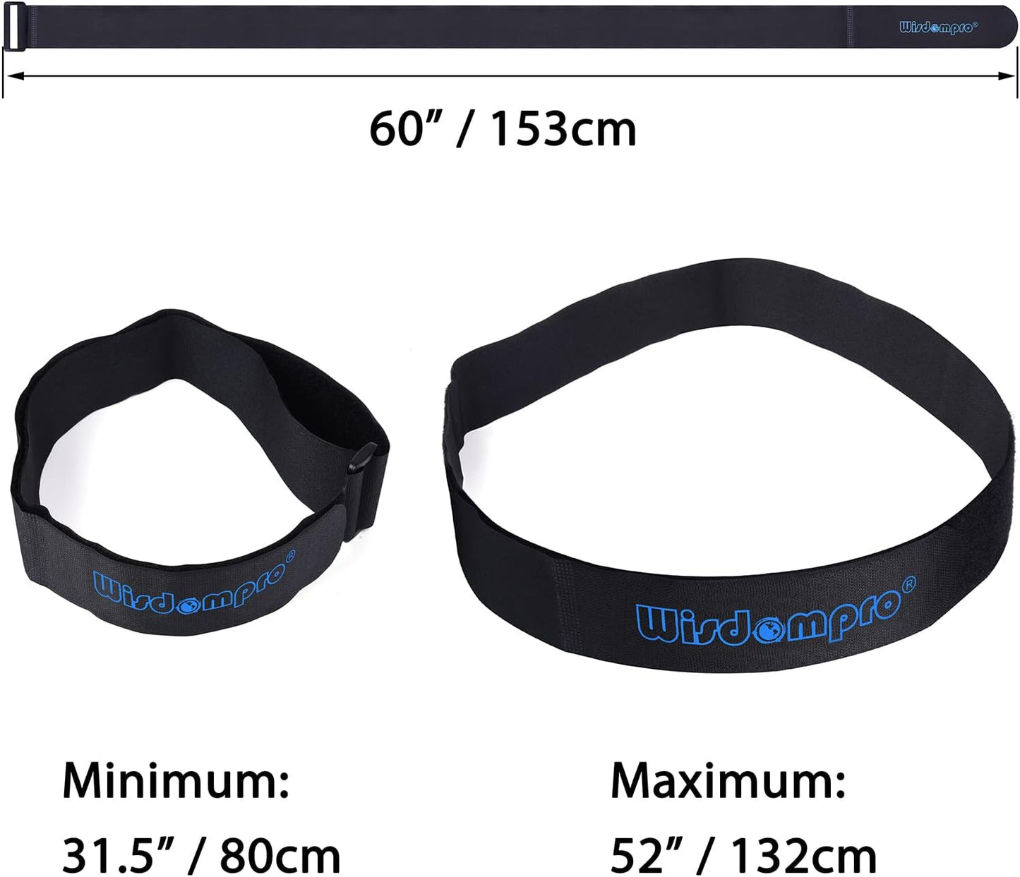 Extra Large 4 Pack 2 x 60 Inches Hook and Loop Strap, Reusable Fastening Cable Tie Down Straps by Wisdompro - Reusable, Durable Functional Cinch Cable Straps for Your Home, Office, Workspace