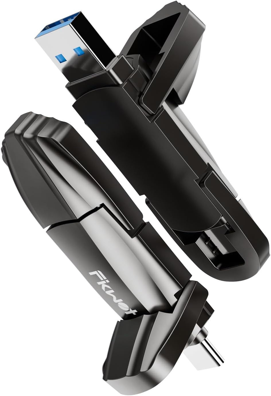 External SSD USB Flash Drive 256GB, Up to 550MB/s 2-in-1 Type C+ USB A USB3.2 Gen2 Solid State Thumb Drive SSD Stick for iPhone 15/16/Android/Windows/Mac/PC/Laptops