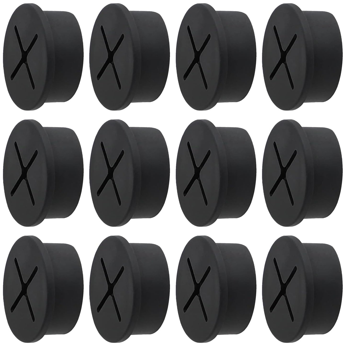 Desk Grommet, 1 Inch Flexible Rubber Grommets, Silicone Cable Cord Grommet Wire Hole Cover for Desk, Table and Other Furnitures(12Pack)