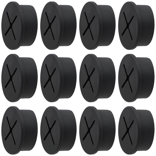 Desk Grommet, 1 Inch Flexible Rubber Grommets, Silicone Cable Cord Grommet Wire Hole Cover for Desk, Table and Other Furnitures(12Pack)
