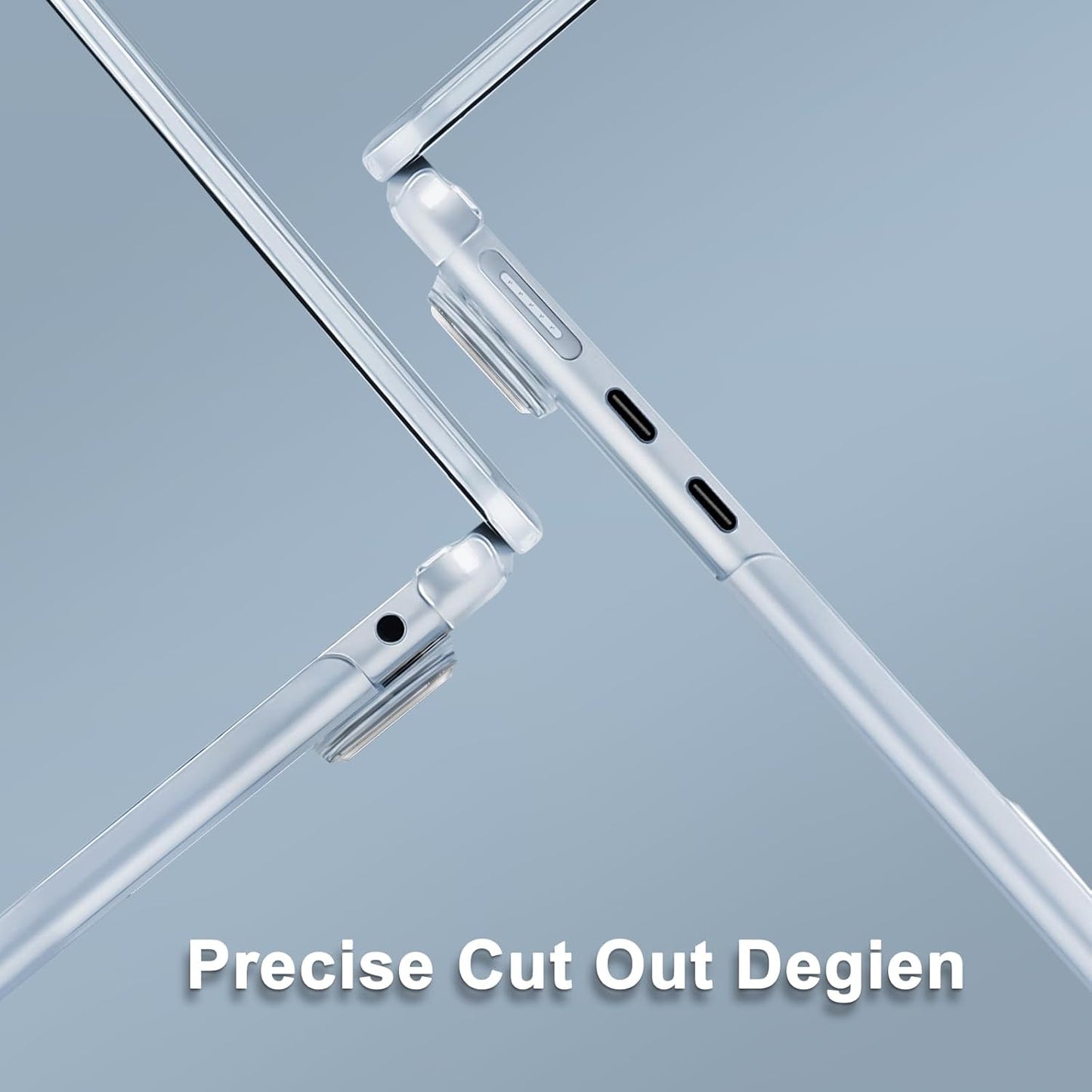 MOSISO Compatible with MacBook Air 13 inch Case 2025 2024 2023 2022 M4 A3240 M3 A3113 M2 A2681, Plastic Hard Shell&Keyboard Cover&Screen Film&Type C for MacBook Air 13.6 inch Case, Crystal Sky Blue