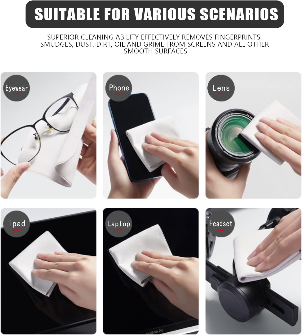 2 Pack Microfiber Liner Cleaning Cloth with Screen Keyboard Imprint Protection for MacBook Pro/AIR 13" 14" 2018-2025, Keyboard Protector Compatible MacBook Air 13/MacBook Pro 14 (M4-M1)-Grey+Yellow