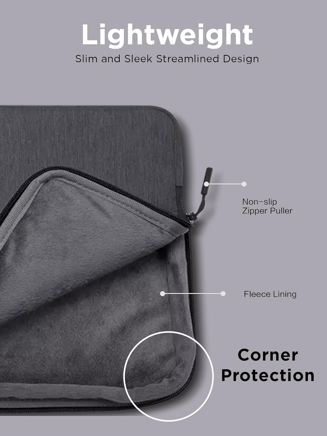 Lenovo Urban Laptop Sleeve 13 Inch for Laptop/ Notebook/Tablet Compatible with MacBook Air/Pro Water Resistant - Charcoal Grey