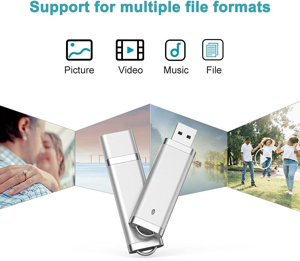 KEXIN 10 Pack 32 GB Flash Drive 32GB USB Flash Drive Thumb Drive USB2.0 Metal Pen Shape Memory Stick Silver 10 Pack