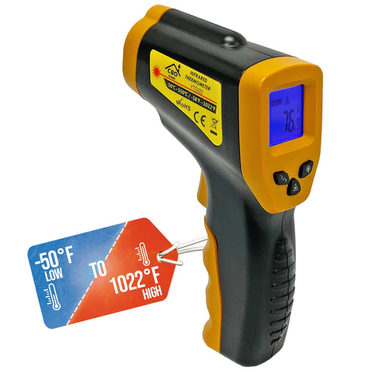 Infrared Thermometer Gun - Digital Food & Surface Temp Gun (-58F to 1022F) for Pizza Oven, Grill, Meat, HVAC, Engine