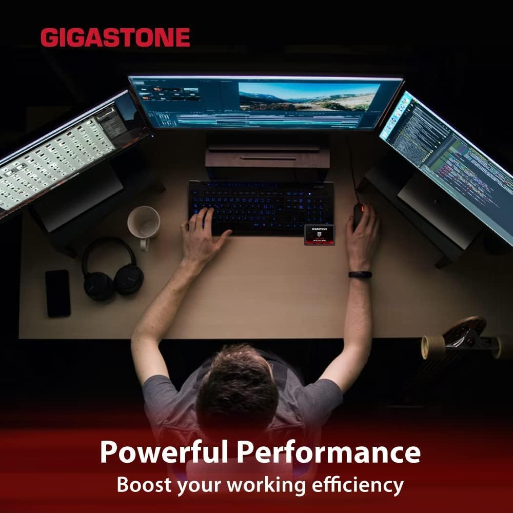GIGASTONE SATA SSD 128GB (20-Pack) 2.5 inch SSD 520MB/s Upgrade Laptop PC Memory and Storage PS4 HDD Replacement 2.5" Internal Solid State Hard Drives SATA III SLC Cache 3D NAND Game Turbo Performance
