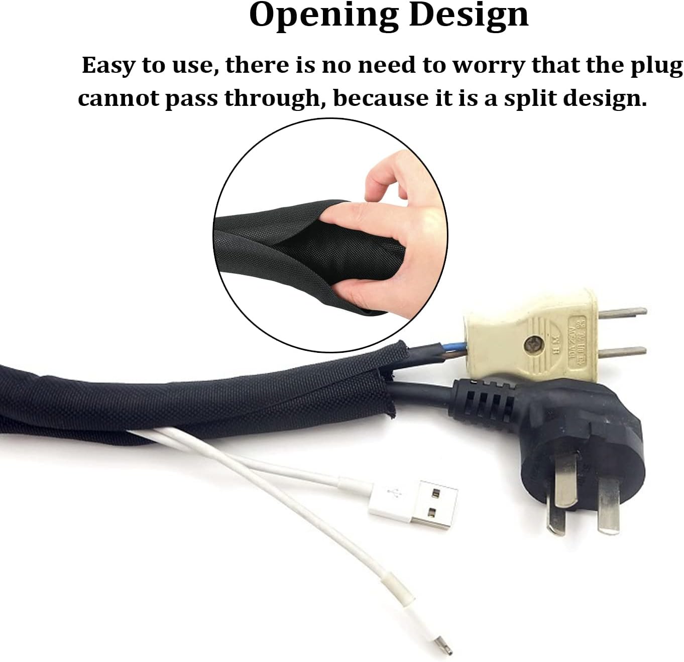 Black Braided Cable Management Sleeves Wire Loom Tubing Cord Protector Self-Wrapping (1/4"-30Feet)