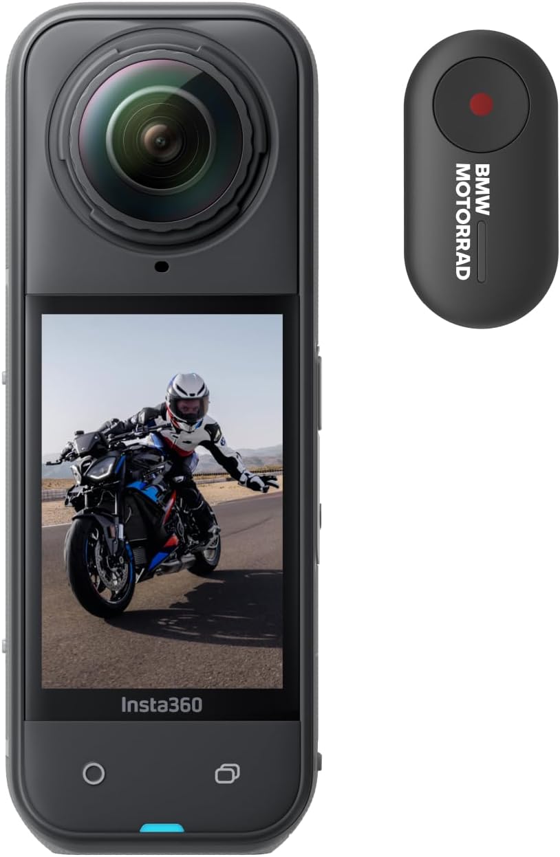 Insta360 X5 BMW Motorrad Edition - Waterproof 8K 360 Action Camera, Leading Low Light, Invisible Selfie Stick Effect, Rugged and Replaceable Lens, 3-Hour Battery, Built-in Wind Guard, Stabilization