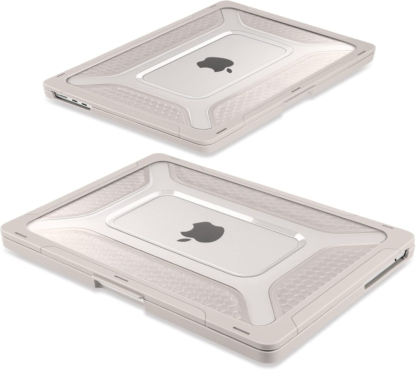 Batianda Case for New MacBook Air 13.6 inch 2025 M4 2024 2022 Release A3240 A3113 A2681 Model,Honeycomb Heavy Duty Protective Hard Shell with TPU Bumper Fold Kickstand & Keyboard Cover, Rock Gray