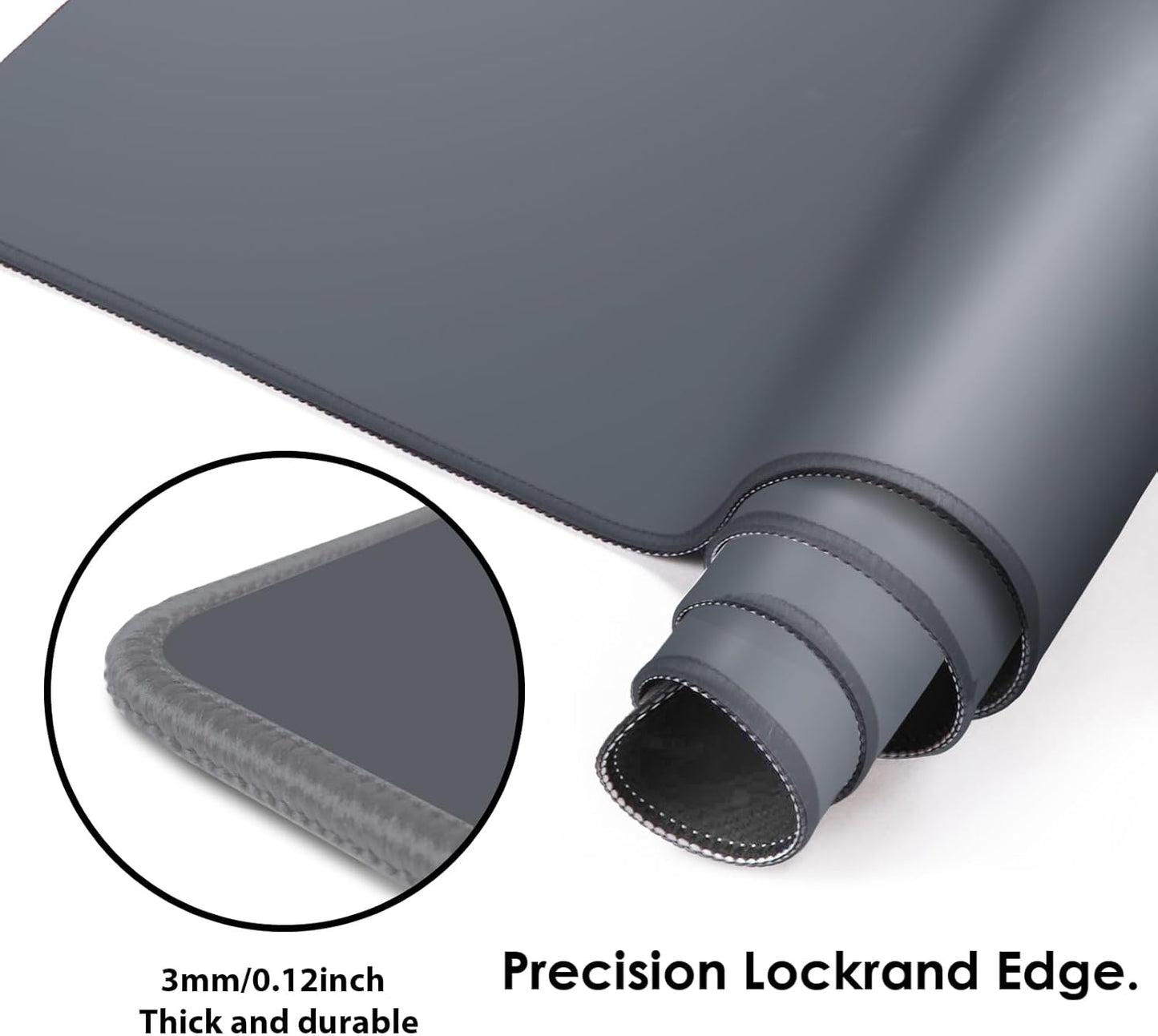 Galdas Gaming Mouse Pad XXL XL Large Long Extended Big Mousepad Non-Slip Rubber Keyboard Mouse Pad with Stitched Edges for Laptop Home Office (31.5x11.8x0.08 Inch) -Grey