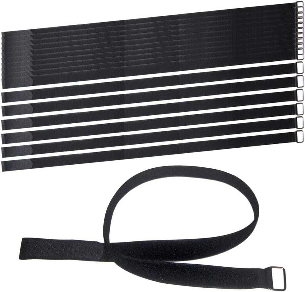 36 inch Cable Strap with Buckle - 16 PACK Hook and Loop Fastening Straps - Adjustable Nylon Extend Securing Strap