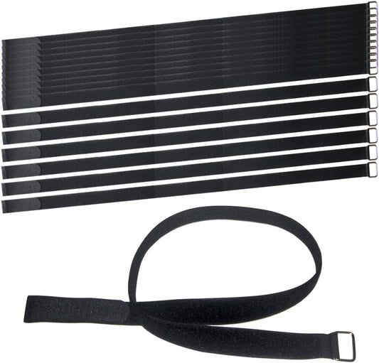 36 inch Cable Strap with Buckle - 16 PACK Hook and Loop Fastening Straps - Adjustable Nylon Extend Securing Strap