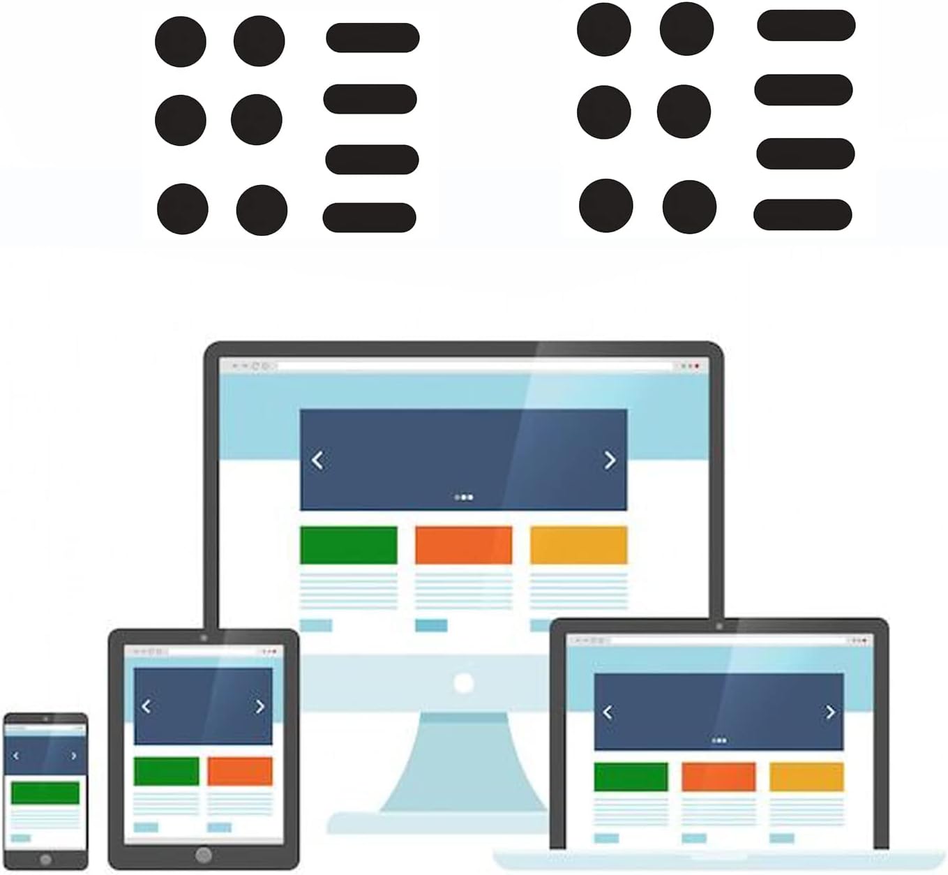 Universal Webcam Covers - Privacy Protection Accessory, No Residue Application, Safe Screen Closure - Dots and Bars, 20 Pieces - Black