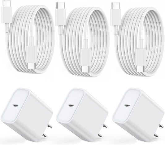Fast Charger for iPhone 16 15, 3Pack USB C iPad Charge PD Fast Charger Block 6FT Long USB C to Type C i Phone 16 15 Charging Cable Cord for iPhone 16/16 Pro/Plus/15/15 Pro/Pro Max,iPad Pro 12.9/11inch