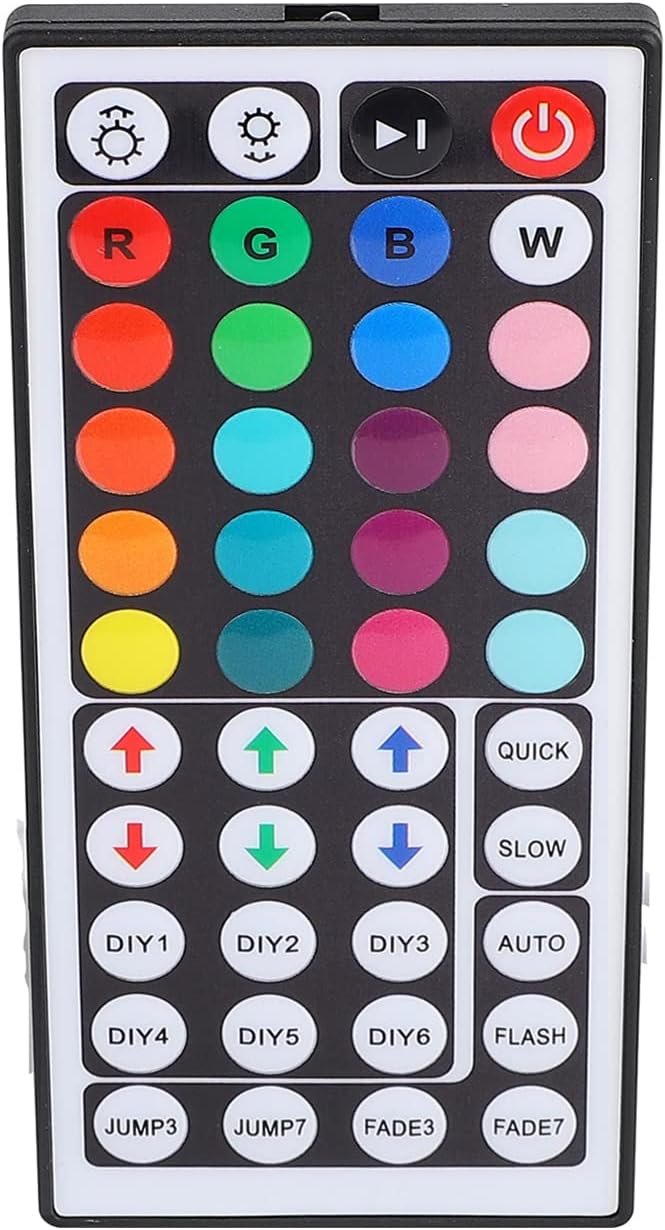 44 Key RGB LED Strip Light Remote Controller, IR Remote Controller Replacement for SMD 5050 3528 2835 RGB LED Light Strip Lights (1 Pack)